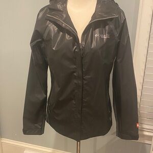 Columbia Women's Black Hooded Rain Jacket